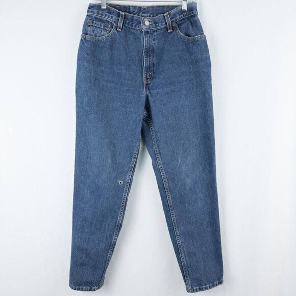 Vintage 2001 Levis 550 Relaxed Fit Tapered Leg Jeans Womens 12 M MIS Blue FLAWED